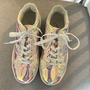 Metallic Platform Sneakers